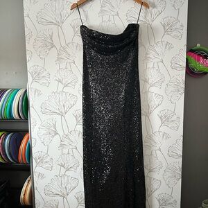 Black Sequin Gown